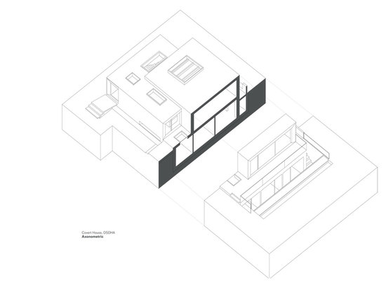 DSDHA, das verborgene Haus, Clapham, London. Axonometrical Ansicht