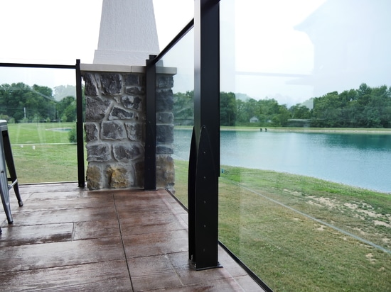 Libart's Kinetic Retractable Glass Railing & Wind Break