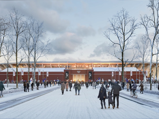 Zaha Hadid Architects schmiegt sein geplantes Stadion in Aarhus in die Wälder Dänemarks