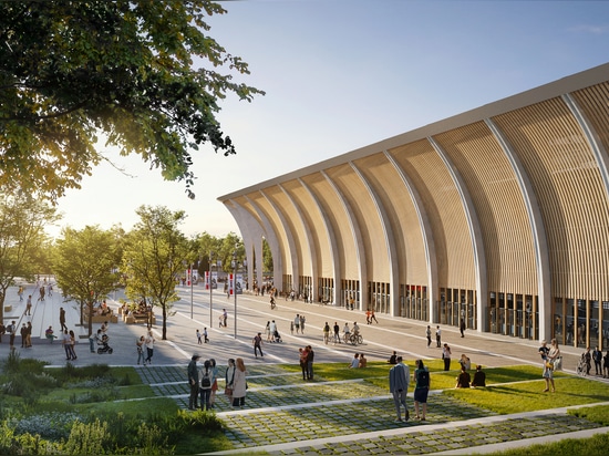 Zaha Hadid Architects schmiegt sein geplantes Stadion in Aarhus in die Wälder Dänemarks