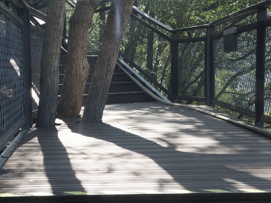 Die Uferpromenade schlängelt sich durch die Bäume