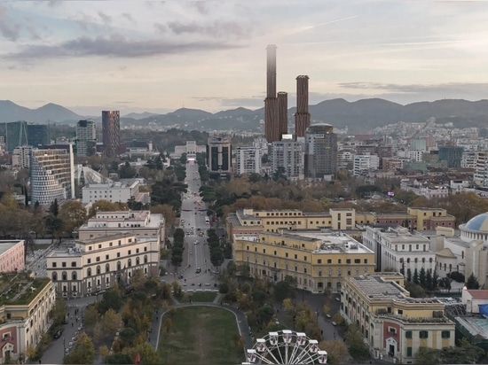 Valerio Olgiati enthüllt Pläne für drei Beton-Wolkenkratzer in Tirana