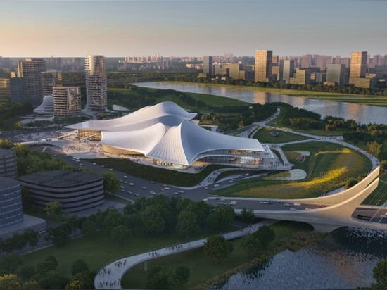 Zaha Hadid Architects entwirft das Kultur- und Kunstzentrum am Cao'e-Fluss in Shaoxing, China