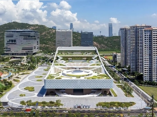 In China vereint ein neues Kulturzentrum einen Veranstaltungsort für darstellende Künste, eine Bibliothek und eine Ausstellungshalle