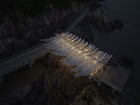 Ein kinetischer Pavillon am Meer bringt Leben auf eine chinesische Insel zurück