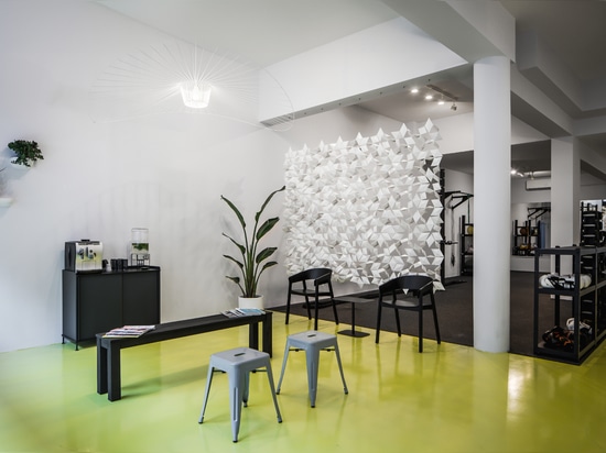 Maßgefertigte Raumteiler von Bloomming für Workoutclub Rotterdam