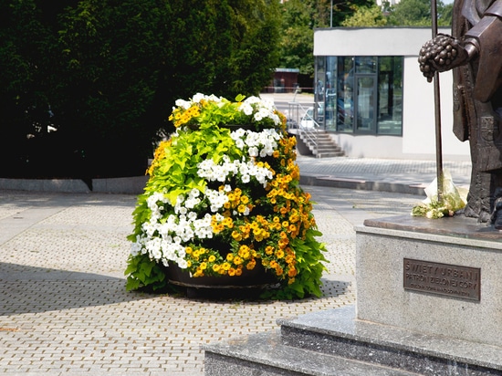 Frühlingsarrangements im öffentlichen Raum: Farbe, Helligkeit und Struktur