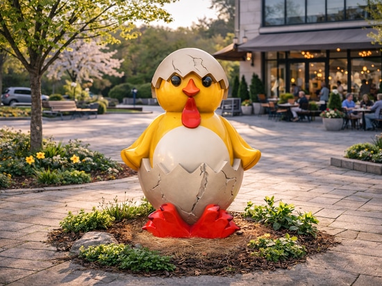 Osterfiguren als städtische Frühlingsaussagen