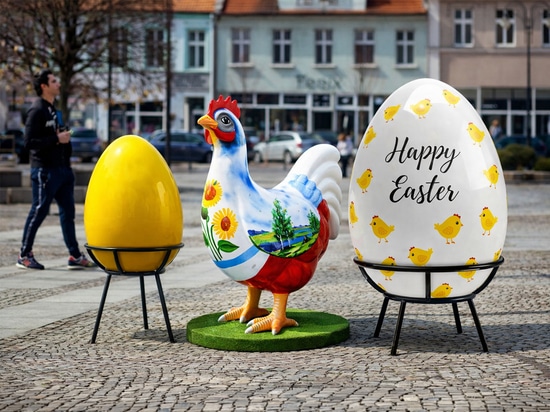 Osterfiguren als städtische Frühlingsaussagen