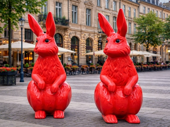 Osterfiguren als städtische Frühlingsaussagen