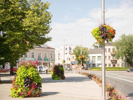 Hängende Blumenkästen für den städtischen Raum: vertikale Begrünung für die Stadt
