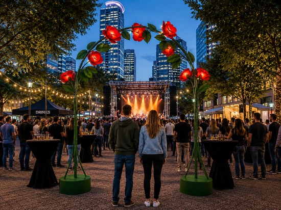Sommerdekorationen: saisonale Installationen, die öffentliche Räume verwandeln