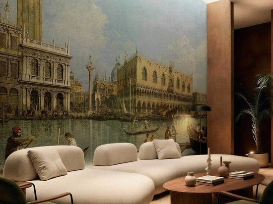 Canaletto, Blick auf das Becken von San Marco von der Punta della Dogana aus, 1740–1745 – Inszenierung im Innenraum