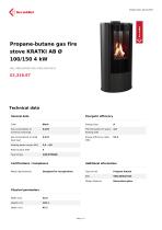 Propane-butane gas fire stove KRATKI AB Ø 100/150 4 kW