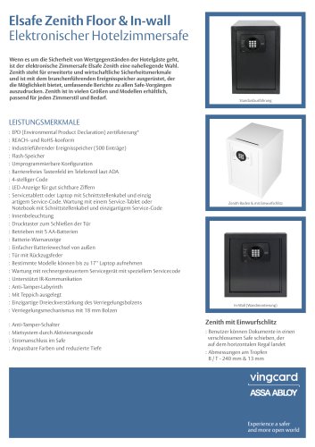 Elsafe Zenith Floor & In-wall