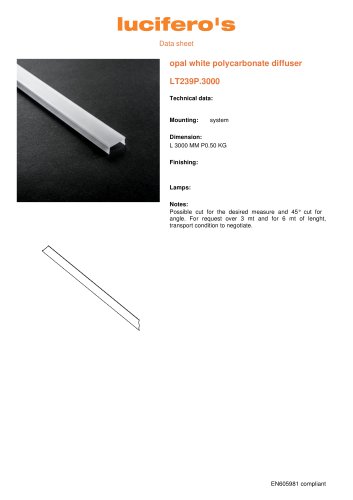 File H Opal white polycarbonate diffuser