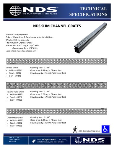 NDS SLIM CHANNEL GRATES