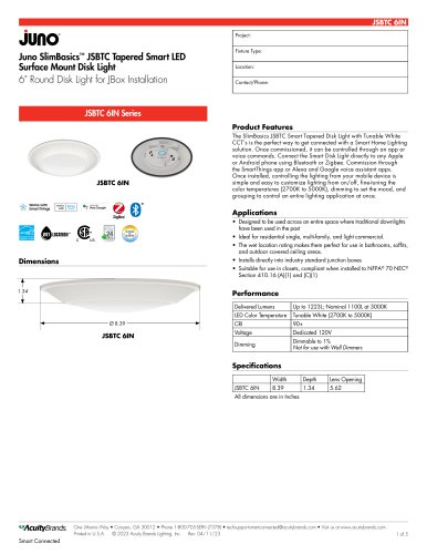 JSBTC Tapered Smart Surface Mount Disk Light