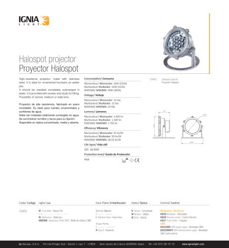 Halospot projector