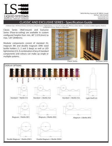 CLASSIC AND EXCLUSIVE SERIES - Specifi cation Guide