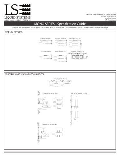 MONO SERIES - Specifi cation Guide