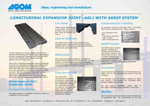 LONGITUDINAL EXPANSION JOINT AGLJ WITH AGRIP SYSTEM