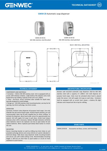 GW04 20 Automatic soap dispenser