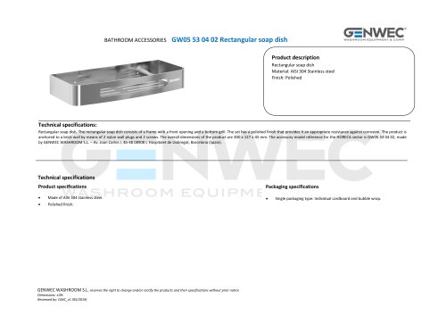 GW05 53 04 02 Rectangular soap dish