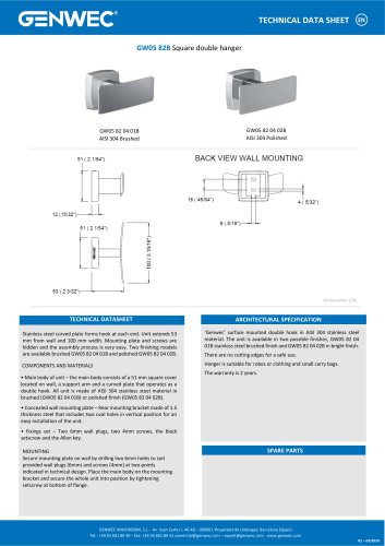 GW05 82B Square double hanger