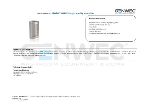 GW06 19 04 01 Large capacity waste bin