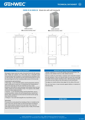 GW06 25 & GW06 26 Waste bin with self-closing lid