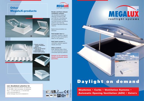 Megalux Rooflight Systems. DAYLIGHT ON DEMAND