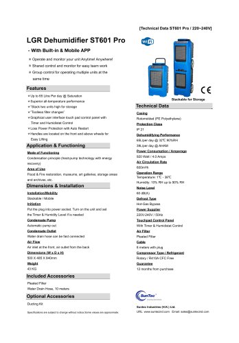 LGR Dehumidifier ST601 Pro