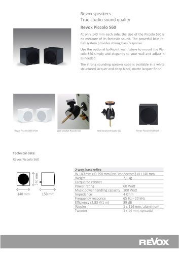 Revox Piccolo S60 data sheet