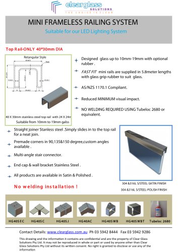 MINI FRAMELESS RAILING SYSTEM