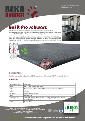 BEFIT PRO BLACK RUBBER TILE