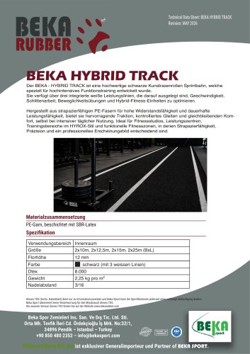 Kunstrasen Sprintbahn BEKA HYBRID TRACK