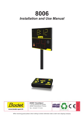 8006 Installation and Use Manual