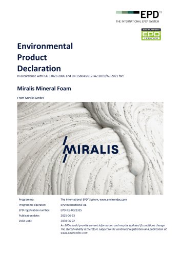 Miralis Mineraldämmschaum EPD