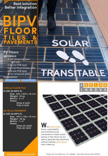 BIPV-Solar Photovoltaic Floor Tiles