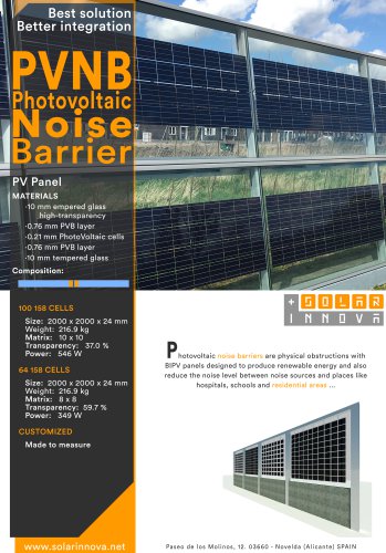 BIPV-Solar Photovoltaic Noise Barriers