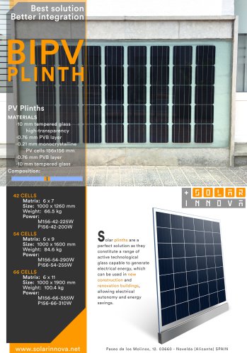 BIPV-Solar Photovoltaic Plinths