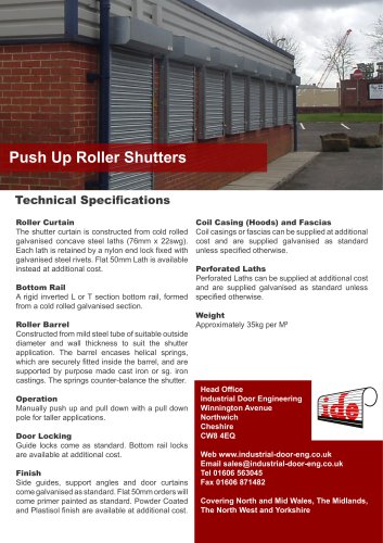 Push Up Roller Shutters