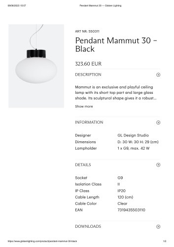 Pendant Mammut 30 – Black