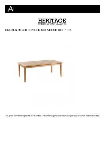 GROßER RECHTECKIGER SOFATISCH REF. 1015