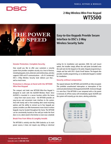 2-Way Wireless Wire-Free Keypad WT5500