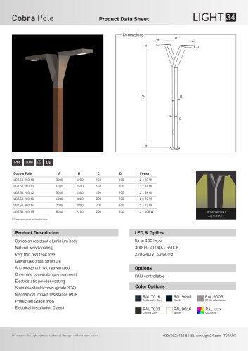 Cobra Wooden Double Pole Datasheet