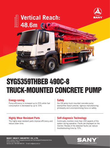 Truck-mounted Concrete Pump- SYG5359THBEB 490C-8