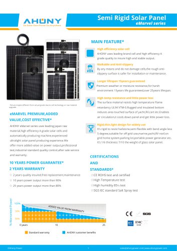 Semi Rigid Solar Panel eMarvel series