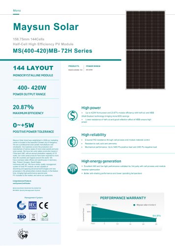 MS(400-420)MB- 72H Series